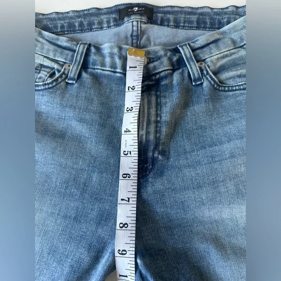 7 For All Mankind Light Blue Flare Jeans - Picture 4 of 7